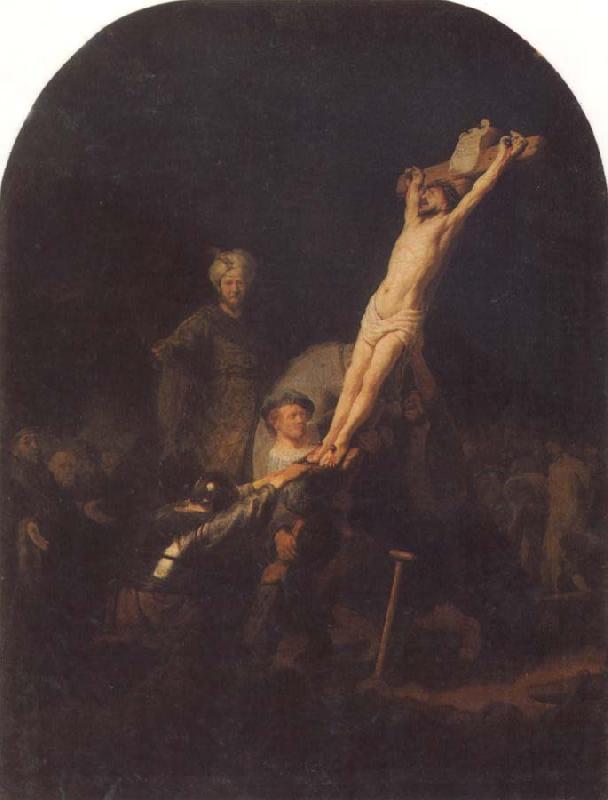 REMBRANDT Harmenszoon van Rijn The Raising of the Cross oil painting image